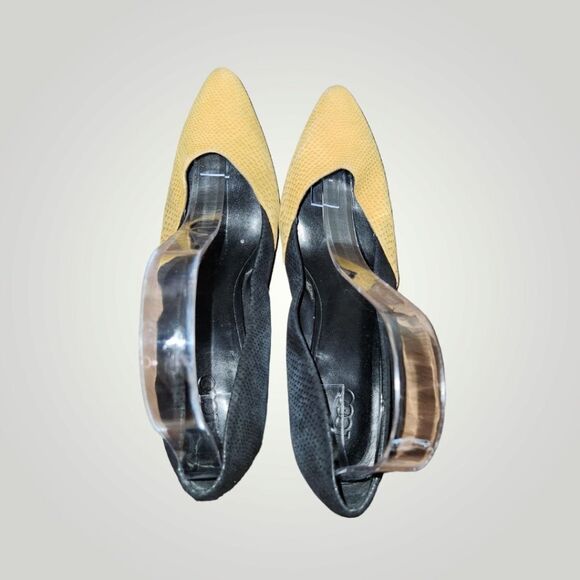 LOGO Lori Goldstein size 8 Kate Colorblock Leather Pointed Toe Block Heel - Picture 9 of 14